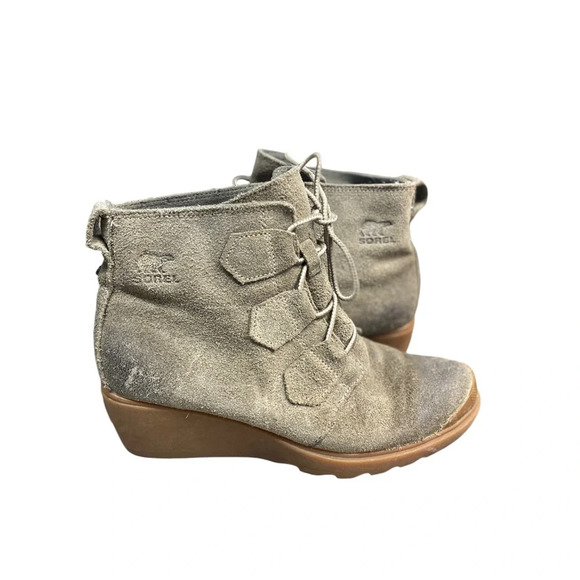 Sorel Suede Toronto olive lace up waterproof boot size 8 - Picture 2 of 7